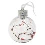 2 броя LED светеща Коледна топка, Прозрачна, Снежинки и клонче 8см, снимка 2