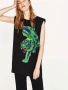 ZARA Нова дълга тениска тигър овърсайз, снимка 3