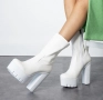 Боти на ток - бяла кожа, снимка 3
