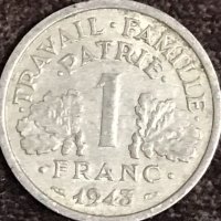 1 франк Франция 1943, снимка 1 - Нумизматика и бонистика - 35070410