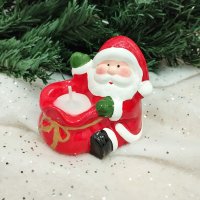 4248 Керамичен коледен свещник Снежко Дядо Коледа, снимка 3 - Декорация за дома - 42860320