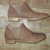 н.42 COX Chelsea Ankle Suede Leather Boots Women Beige , снимка 8 - Дамски боти - 44584855