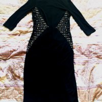 Нова рокля M&S черна с камъчета  S под коляно, снимка 2 - Рокли - 31547376