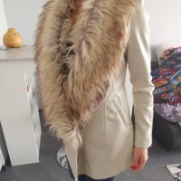 Красиво кожено палтенце с голяма яка, снимка 7 - Палта, манта - 30796257