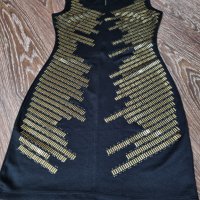 Черна рокля със златни частици S/M-20лв., снимка 2 - Рокли - 40778267