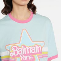 BALMAIN x Barbie Logo Print Cropped Oversized Дамска Тениска size XS и M, снимка 7 - Тениски - 36887497