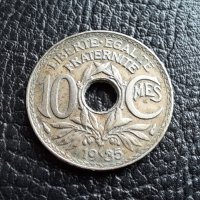 Стара монета 10 сантима 1935 г. Франция - красива !, снимка 3 - Нумизматика и бонистика - 42211307