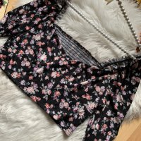 Кроп блуза с цветя, снимка 2 - Блузи с дълъг ръкав и пуловери - 42809503