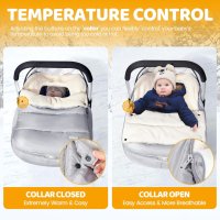 Orzbow Зимно покривало чувалче за бебешко столче за кола (светло сиво), снимка 2 - Други - 42256073