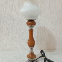 Комплект от две старинни дървени лампи - лампа, снимка 2 - Настолни лампи - 44276481