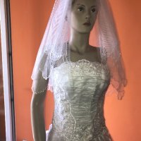 Булчинска рокля №5 - НОВА ! С воал, чанта, ръкавици и венче, снимка 3 - Сватбени рокли - 37367586