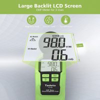 EMF Meter Tadeto EMF Meter с 3 чипа за 360° измерване LCD подсветка Голям екран EMF метър с факел, о, снимка 6 - Други - 37133715