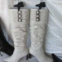 КАТО НОВИ дамски 36 - 37 кожени ботуши- бели,естествена кожа, made in BRAZIL, снимка 5 - Дамски ботуши - 37486892