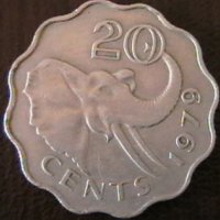 20 цента 1979, Свазиленд, снимка 1 - Нумизматика и бонистика - 34528903
