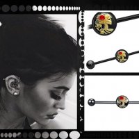 Индъстриъл пиърсинг industrial piercing , снимка 1 - Обеци - 29502730