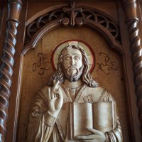 Дърворезба- домашен иконостас с резбован релеф на Исус Христос, снимка 2 - Други - 29190441