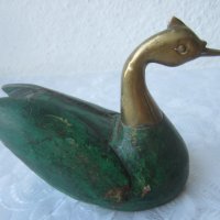 патка бронз и дърво, антика птица, снимка 3 - Статуетки - 40211635