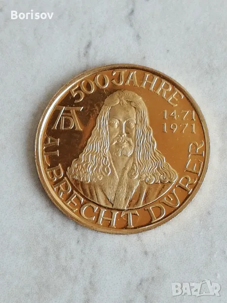 Юбилейна златна монета/медал 21.6 К, снимка 1