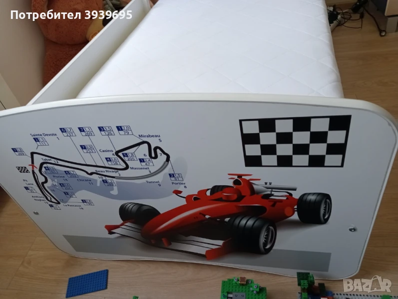 Детско легло с картинка кола, 80х180 см, с отличен немски  матрак, снимка 1