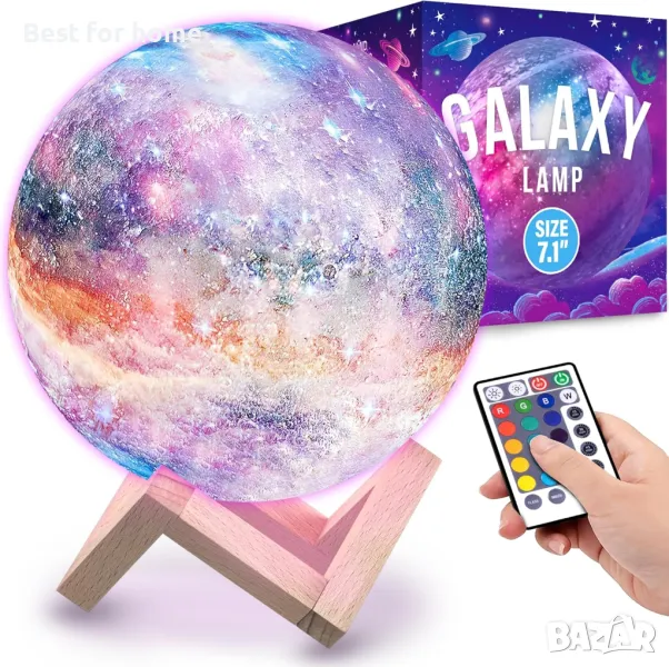 Лампа Galaxy Moon с 16 цвята с дистанционно, снимка 1