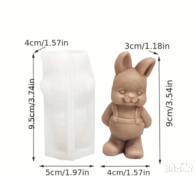 Молд зайче с панталонки, снимка 1