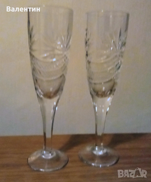 Две прекрасни кристални руски чаши подходящи за сватбено тържество , снимка 1