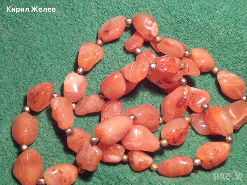 РЕТРО КОЛИЕ от НАТУРАЛЕН ХАЛЦЕДОН РЪЧНА ИЗРАБОТКА РАЗКОШНО 12725, снимка 1