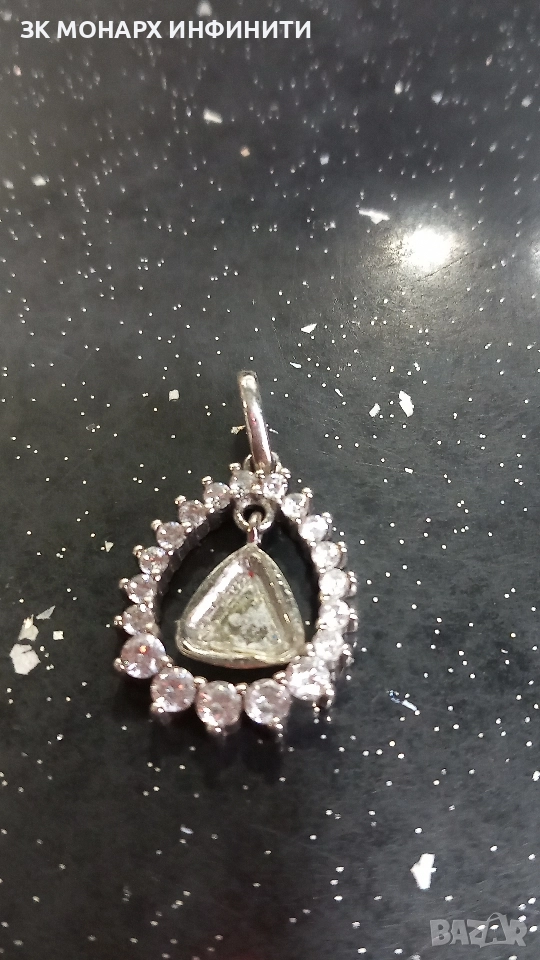 сребърна висулка / липсва камъка в средата, снимка 1