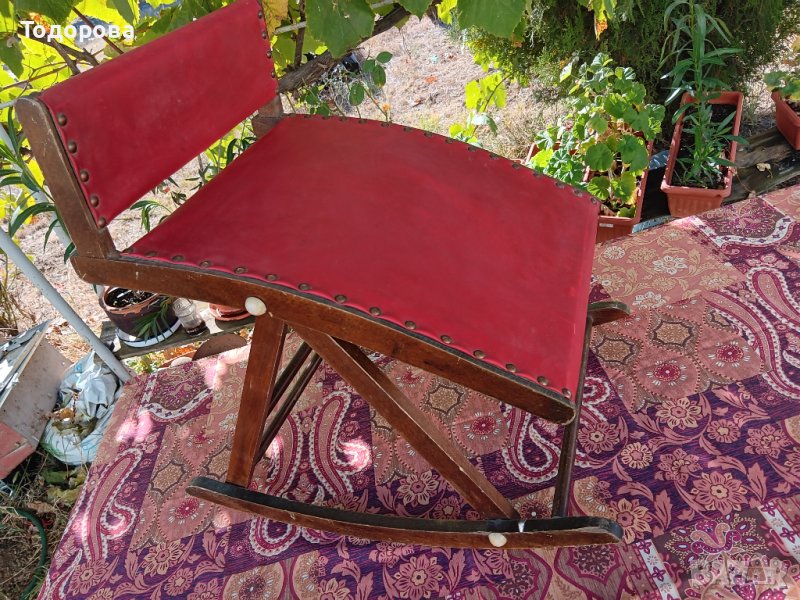 Сгъваемо старинно столче за крака, снимка 1