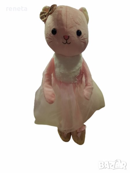 Играчка Ahelos, Коте с рокля, Розово, 40 см, снимка 1