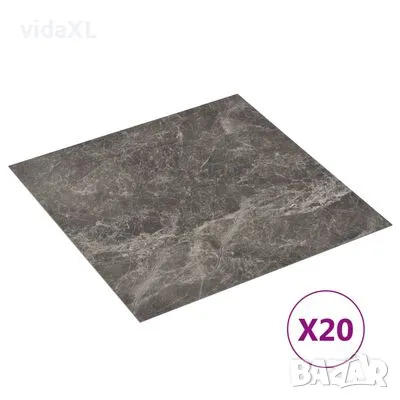 vidaXL Самозалепващи подови дъски 20 бр PVC 1,86 м² черен мрамор(SKU:330172), снимка 1