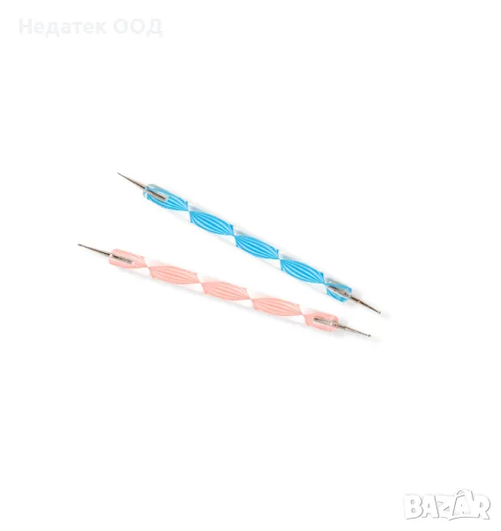 Комплект инструменти за декорация на нокти, 2бр, Розов/ син, снимка 1