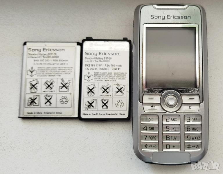Продавам стар оригинален телефон и 3 броя батерии - GSM: SONY ERICSSON K700I, снимка 1