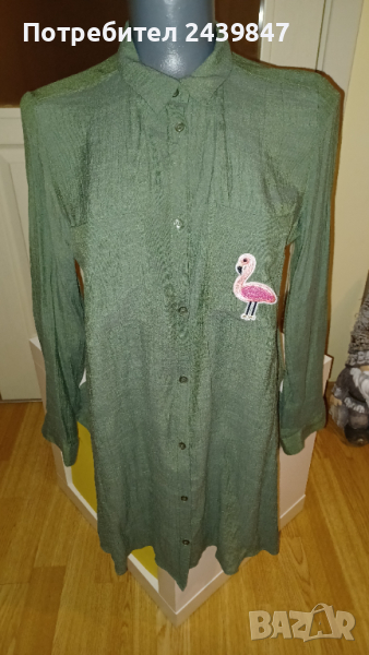 Дълга риза с фламинго HM, снимка 1