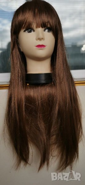  Нова Дълга светло кестенява права  перука - 70 см   - мод.47, снимка 1