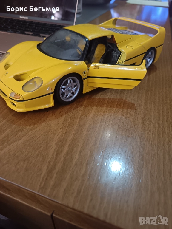 Количка Vintage Maisto 1:18 yellow Ferrari F50 , снимка 1