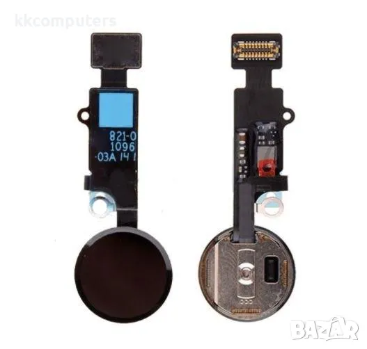 Лентов кабел бутон меню за iPhone 8G 4.7 / 8 Plus 5.5 + PVC / Черен / Баркод : 482487, снимка 1