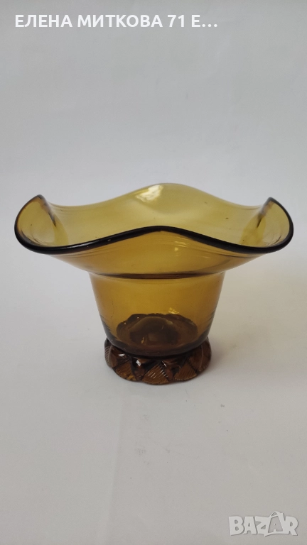 Бонбониера кошничка от цветно стъкло, снимка 1