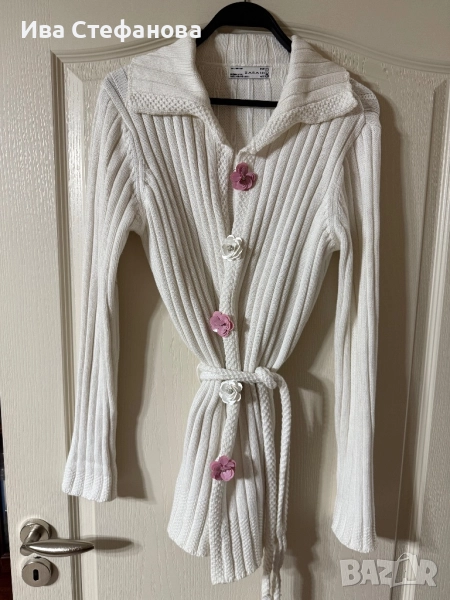 Бяла елегантна жилетка zara Zara Зара 100 % памук памучна , снимка 1