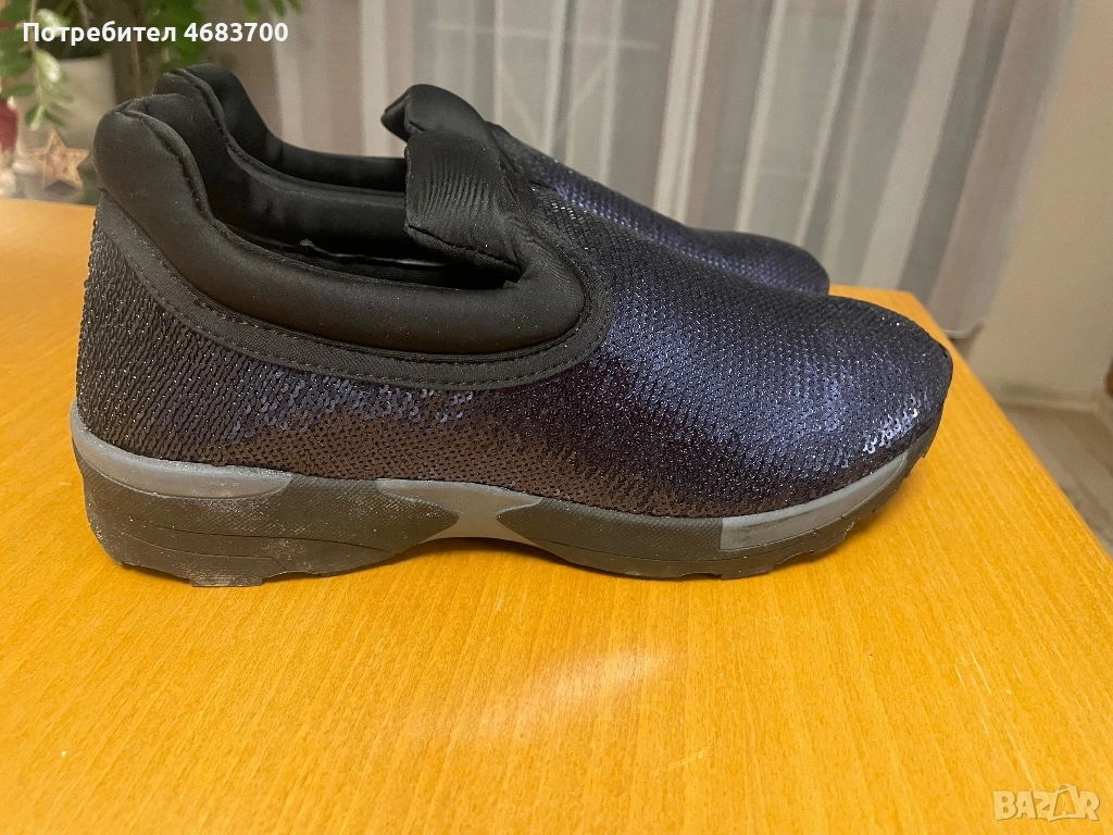 Дамски сникърси с пайети, снимка 1