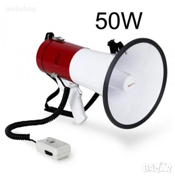 Мощен мегафон с вградена сирена и трубка 12v 50w, снимка 1