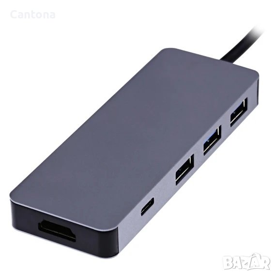 USB C Hub 6 в 1 USB-C към 4K HDMI, 3хUSB 3.0, Type C, PD 100 W, снимка 1