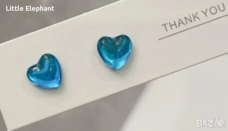 Sale Обеци "Lazer hearts",колекция"Hearts",blue,акрил/нови, снимка 1