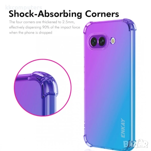 Google Pixel 9a Удароустойчив ENKAY2 Силиконов Калъф и Протектор , снимка 1