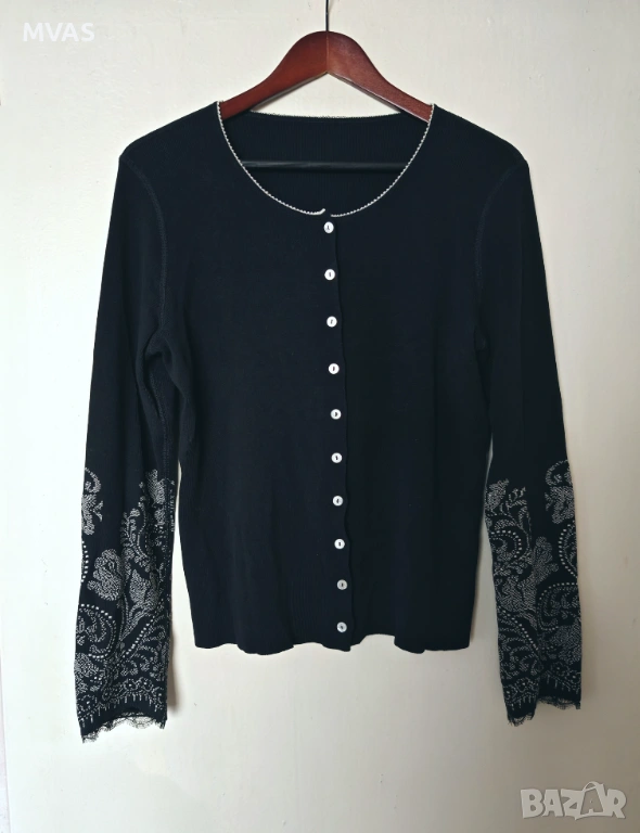 Нова тъмно синя дамска жилетка L XL, снимка 1