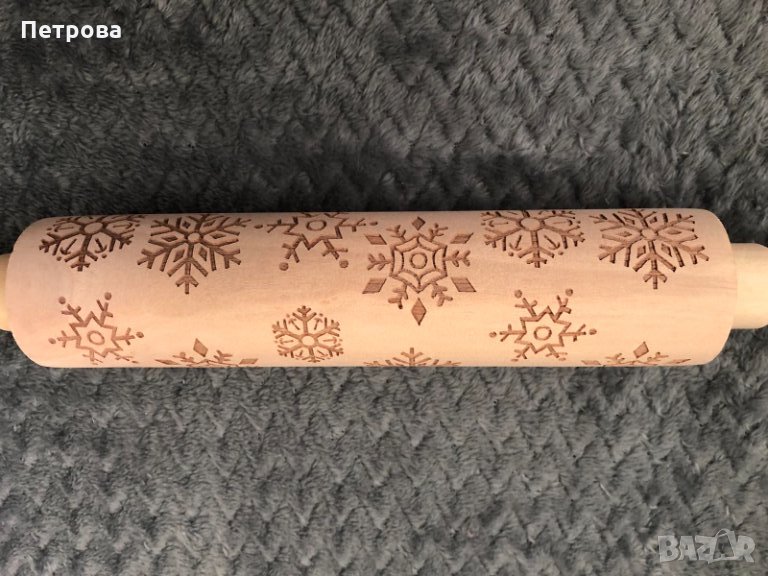 Дървена релефна точилка на снежинки, снимка 1