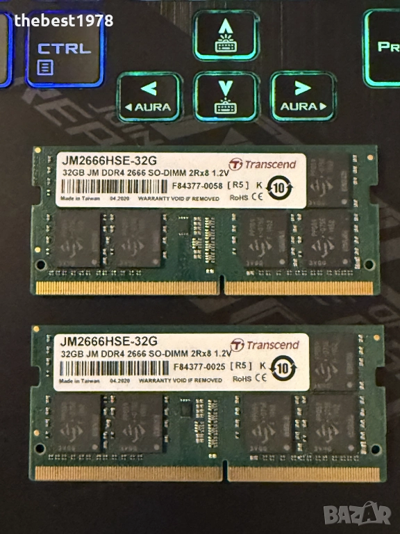 64GB DDR4 Ram 2666MHz/Рам Памет За Лаптоп, снимка 1