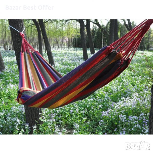 Хамак от плат за ползване сред природата (къмпинг или градина), снимка 1