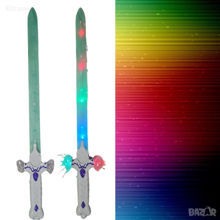 Детски светещ LED меч със звуци на батерии , снимка 1