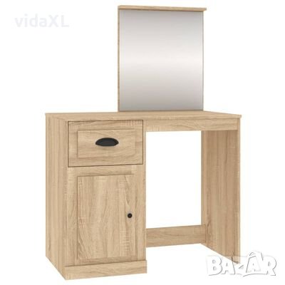 vidaXL Тоалетка с огледало сонома дъб 90x50x132,5 см инженерно дърво(SKU:816763, снимка 1
